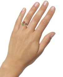 Macy's Multi-Gemstone (1-3/8 ct. t.w.) Floral Ring in 14k ...