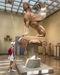 The Sphinx of the Naxians, 560 BC. Archaeological Museum of ...