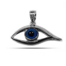 Sterling Silver Rhodium Plated Evil Eye Pendant - Etsy