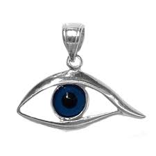 Sterling Silver Evil Blue Eye Pendant Charm, 25 x 20mm ...