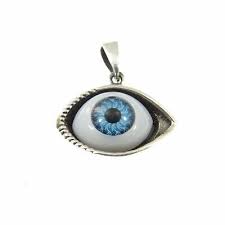 Solid 925 Sterling Silver Glass Eyeball Pendant, Eye Charm ...
