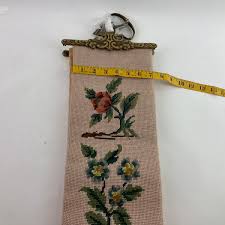 Vintage Needlepoint Multi Color Floral Bell Pull With Tassel ...