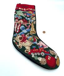 Land's End Needlepoint Stocking Toys Christmas "Vincent ...