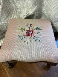 Vintage needlepoint foot stool · Whatnot: Shop, Sell, Connect