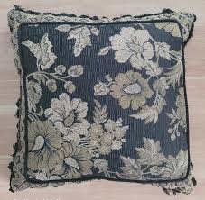 Borgata Luxury Throw Pillow Tassel Fringe w Cording Floral ...