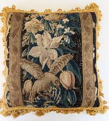 Antique 18th Century Aubusson Tapestry 18" Square Pillow ...