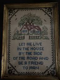 1937 Framed Needlepoint Sampler Samuel Foss Poem | eBay