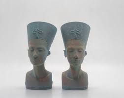 Weathered Gold Coloured Egyptian Queen Nefertiti Planters ...