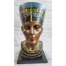 Nefertiti Egyptian Queen Pharaoh Bronze Bust Statue Sculpture Egypt Collectible 16 Inches X 10 Inches - Bed Bath & Beyond - 40796461