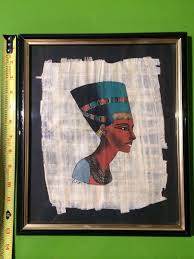 HAND PAINTED SMALL EGYPTIAN PAINTING ON PAPYRUS OR PARCHMENT ...