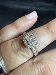 10k White Gold .50 ctw Diamond Halo Ring - Size 6.5 | eBay