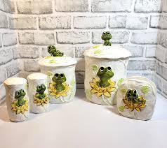 Vintage Neil The Frog Sears Roebuck Canister Set With Napkin Holder 5pcs Japan | eBay