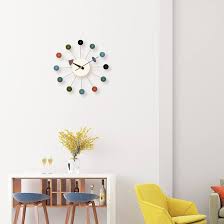Aurtem Mid Century Wall Clock -Replica George Nelson Ball Clock for Retro Modern Decor (Multicolor 13") : Amazon.sg: Home