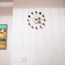 Orren Ellis Mid Century Modern Wood Ball Wall Clock - Silent Non-Ticking Quartz Movement, Decorative Pop Art Design For Living Room, Bedroom, Kitchen | Wayfair