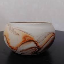 Nemadji Pottery Bowl: Swirled Clay Vase, USA Handcrafted ...