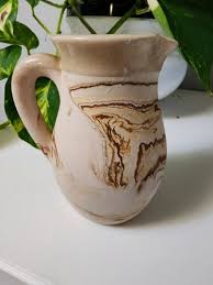 Nemadji Pottery USA Pitcher Creamer Brown Swirl Country ...
