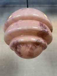 Art Deco Hanging Lamp in Rosé Opaline and Chrome for sale at ...