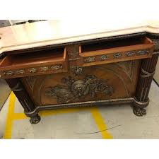 1930s Wood and Bronze Credenza | Chairish