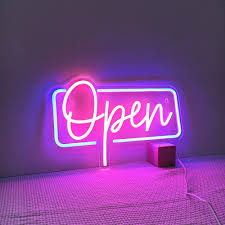 Open Neon Sign, Store Open Neon Light Neon Wall Decor ...