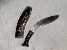 ANTIQUE KUKRI KNIFE NEPALESE OR TIBETAN KHUKRI KNIFE W HORN ...