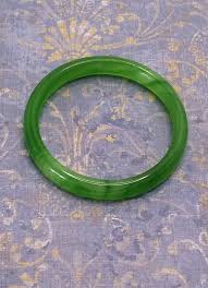 Vintage Green Swirl Glass Bangle Bracelet Translucent Jade ...
