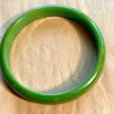 Bakelite Bangle, Marbled Green | Beadparadise.com