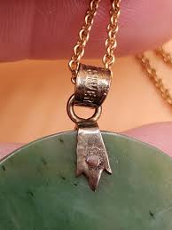 Vintage Sterling Jade Longevity Pendant on Gold Filled Chain ...
