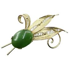 Sorrento Vermeil Sterling Silver Filigree Leaf Wire Green ...