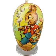 Paper Mache Easter Egg Candy Container Rabbit Eggs Pussy ...