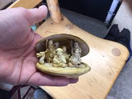 Vintage Carved Celluloid Clam Shell Diorama Art | eBay