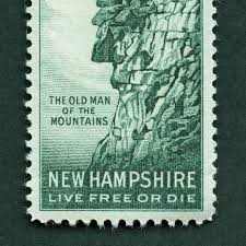 Impresión de sello vintage "El Viejo de las Montañas" / Arte mural de New Hampshire / Vive libre o muere (imprimible, descarga digital) - Etsy España