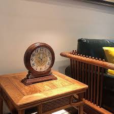 Amazon.com: iumLeap Mantle/Mantel Clock, Battery Operated, Silent Wood Table Clock with Chimes On The Hour Chiming, Large Dial Shelf Decorative Clock (A) : Home & Kitchen