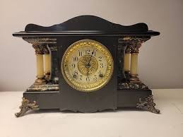 Seth Thomas Larkin Adamantine Mantle Clock Lion's Paw Feet ...