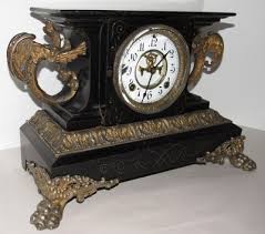 Antique Ansonia "Belgium" Cast Iron Clock Large 8-Day, Time ...