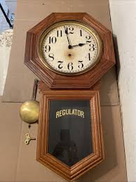 Antique Sessions Del Mar Oak Long Drop Regulator Clock To ...