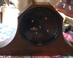 Vintage Gilbert Wind -up Mantel Inlay on the Solid Wood ...