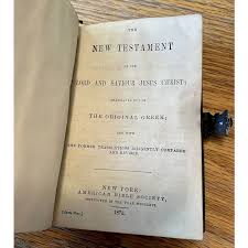 Antique 1873 Pocket Size Bible - NEW TESTAMENT - Leather Bound - Brass. For Sale at Ruby Lane