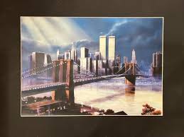 Vintage Twin Towers Brooklyn Bridge New York Art Print 15"x ...
