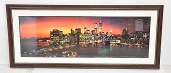 New York City Skyline Lighted Print, Twin Towers
