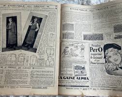 Antique French Needlework Magazine, 1933 'mon Ouvrage' Issue ...