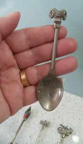 WAPW SILVER PLATED SOUVENIR SPOONS X6 CHRISTMAS TREE, HELICOPTER, RAM, STAG ETC. | eBay