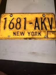 Vintage 1970's New York State Yellow & Blue License Plate | eBay