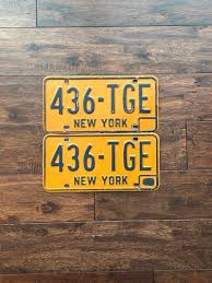 Par de matrículas de Nueva York de 1973 a 1986, par de matrículas de Nueva York de los años 1980, matrículas antiguas de Nueva York, matrículas antiguas de Nueva York - Etsy México