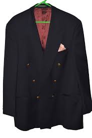 NEW 46L SANLORENZO Men's Wool Gold Button Peak Lapel ...