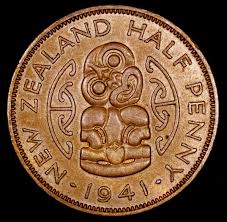 1941 New Zealand 1/2 Penny AU | Australian & Oceanian Coins