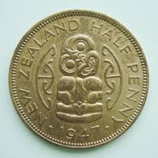 1/2 penny 1940 - 1947, New Zealand - uCoin.net
