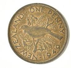 New Zealand Penny 1949 - Tui Bird (Prosthemadera novaeseelandia) King George VI | eBay