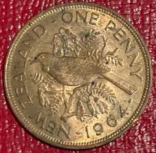 HIGH GRADE AU/UNC 1964 NEW ZEALAND ONE PENNY COIN-TUI BIRD-JUL631 | eBay