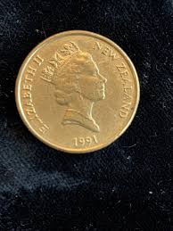 1991 Elizabeth II New Zealand Crown One Dollar Kiwi Fern ...
