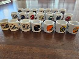 Vintage NFL Teams Mini Miniature Ceramic Coffee Mugs Team Logo Cups Lot Of 21 | eBay